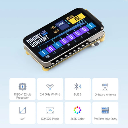 Waveshare ESP32-C6 Development Board &ndash; 1.47 Inch LCD Display with WiFi 6 and Bluetooth 5