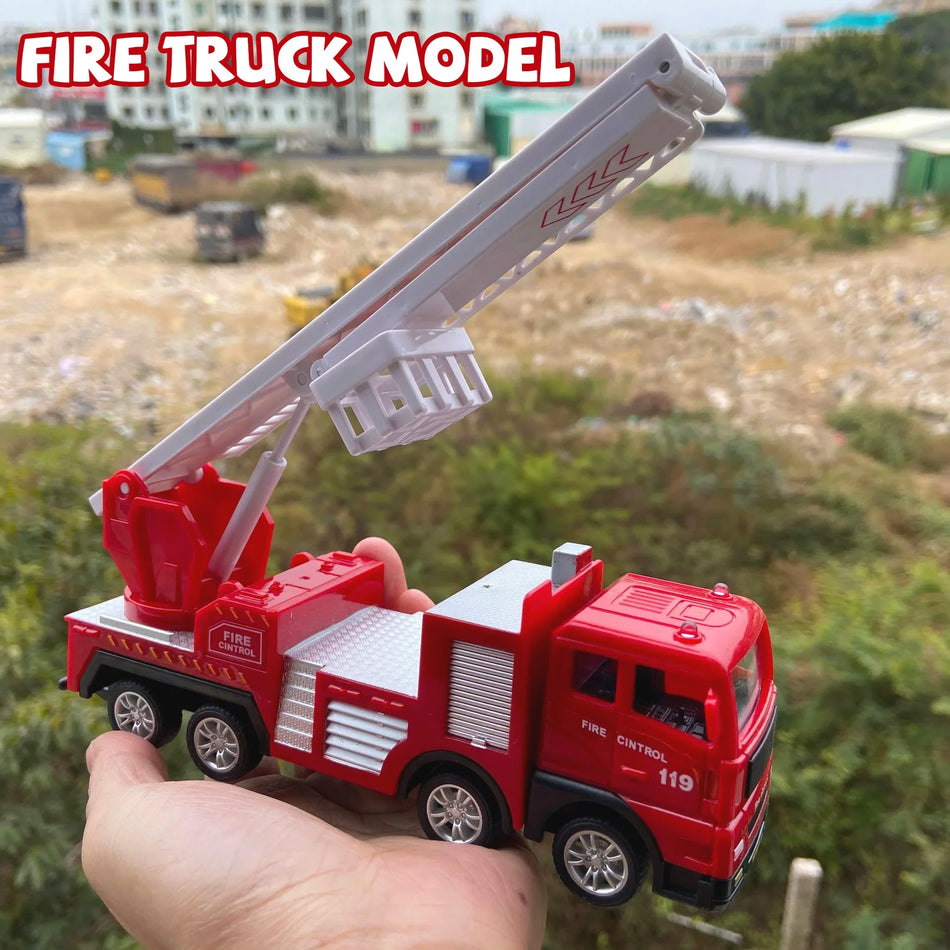Inertia Fire Truck Toy &ndash; Realistic Pull Back Ladder Action