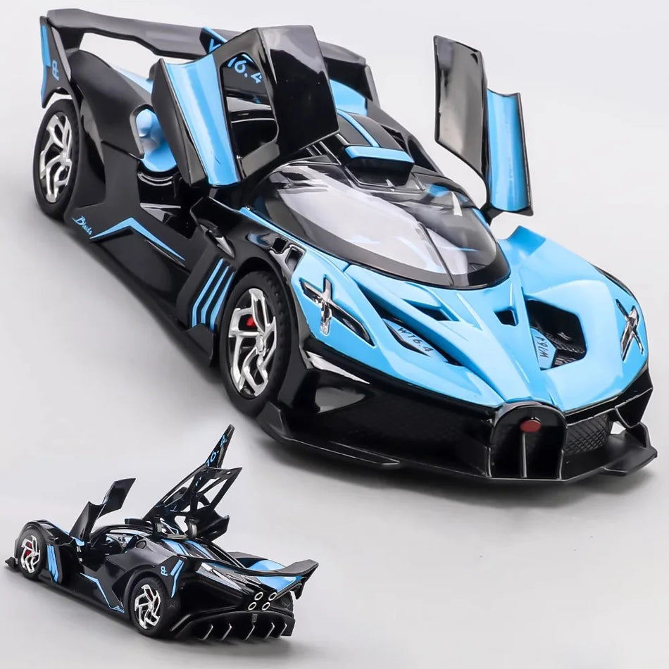 Modelo de coche de metal Diecast Divo Bolide con sonido y luz a escala 1:32