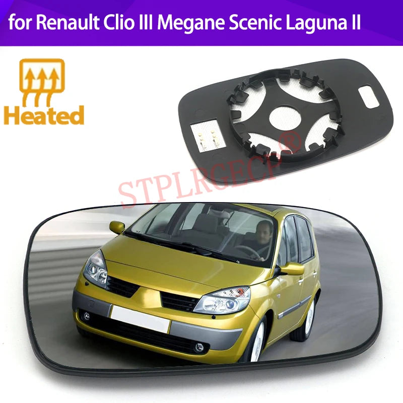 Heated Wing Mirror Glass For Renault Clio III Megane Scenic Laguna II