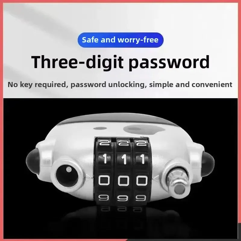 Κλειδαριά με αναδιπλούμενο σχοινί τριών ψηφίων και συρματόσχοινο για αποσκευές και πατίνια