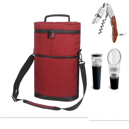 Cooler Bag for 2 Bottles &ndash; Portable Ice Carrier for Picnic Red Accessories