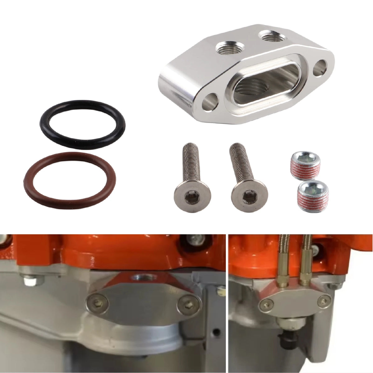 Aluminum Oil Pressure Sensor Adapter Plate For LS Engines by InterCyprus Trading Ltd