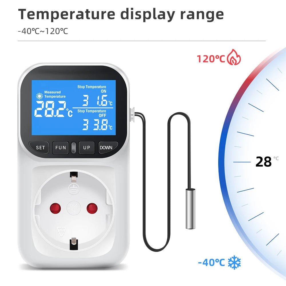 Digital Temperature Controller Socket TC02 &ndash; LCD Display