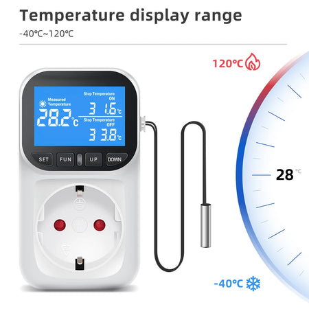 Digital Temperature Controller Socket TC02 &ndash; LCD Display