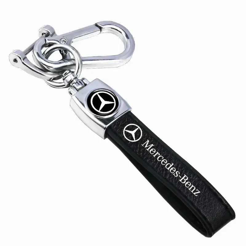 Leather Keychain For Mercedes Benz - Durable Zinc Alloy