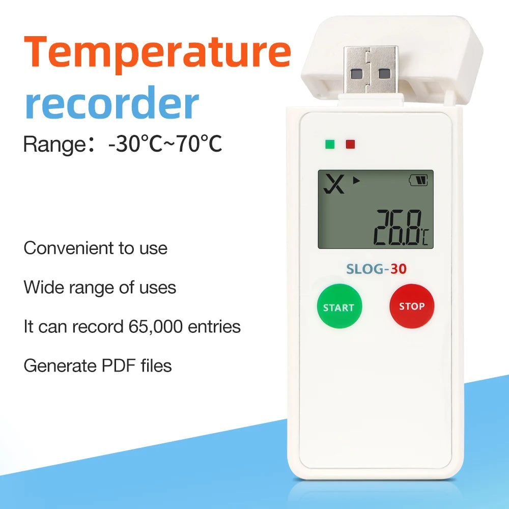 2025 USB Temperature Data Logger 65000 Points &ndash; NTC Sensor SLOG-30