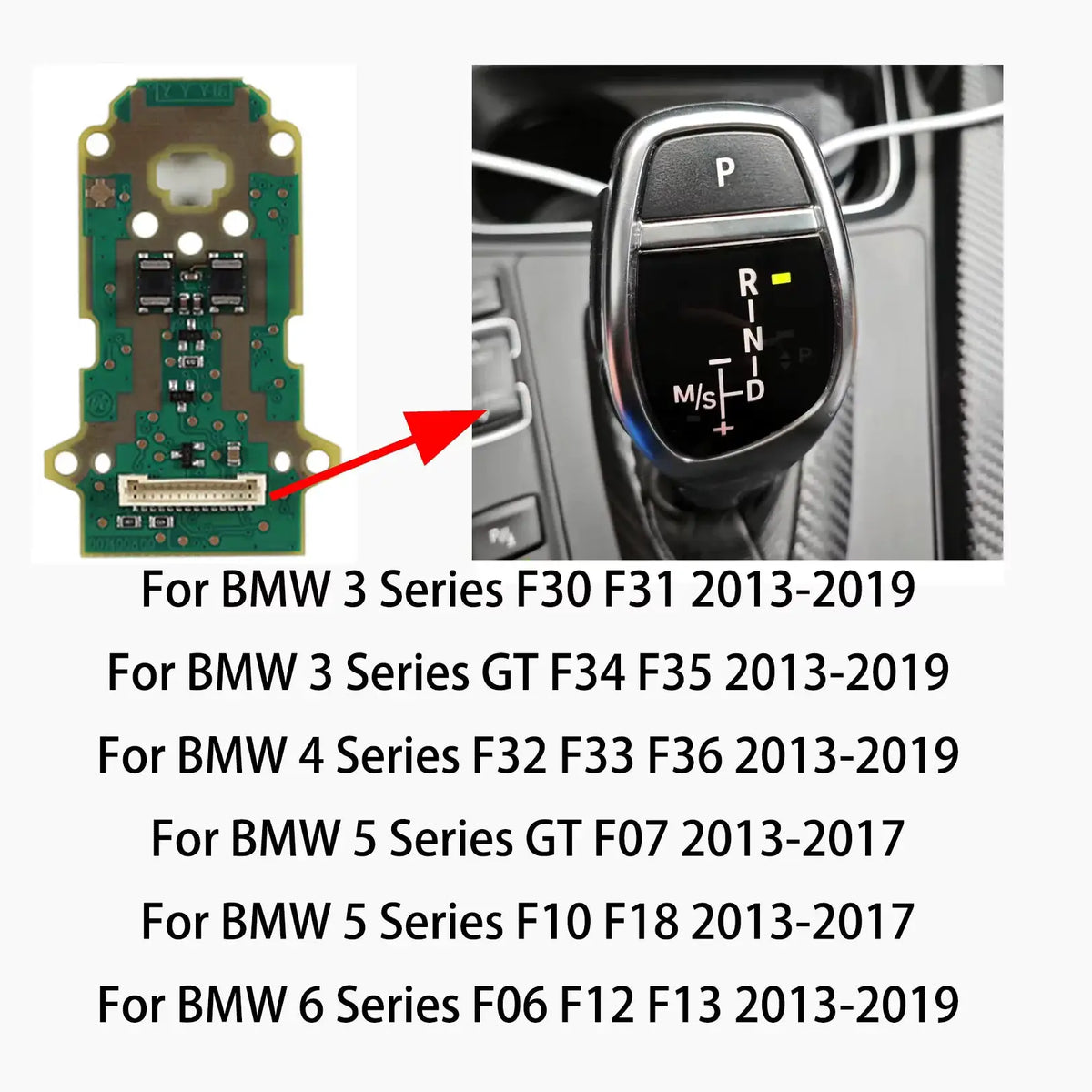 Replace Upgrade Gear Shift Knob Circuit Board for BMW F10 F30 F20 F25 F26 F15 F16 F32 Gear Shifter Gearbox LED Panel Repair by InterCyprus Trading Ltd
