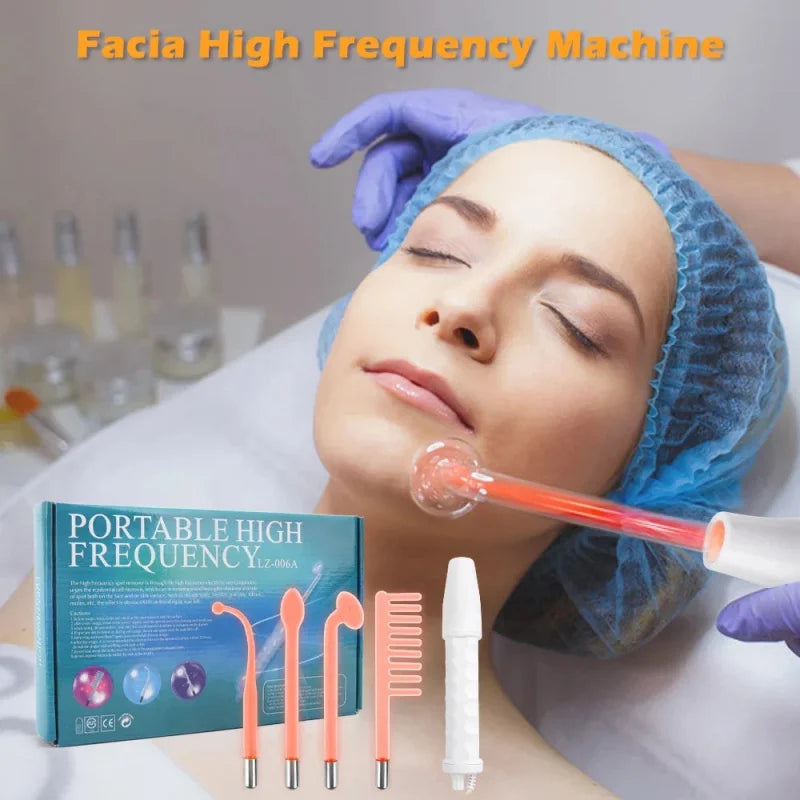 4 In 1 Electric Facial Wand for Acne &amp; Skin Tightening - High Frequency Therapy