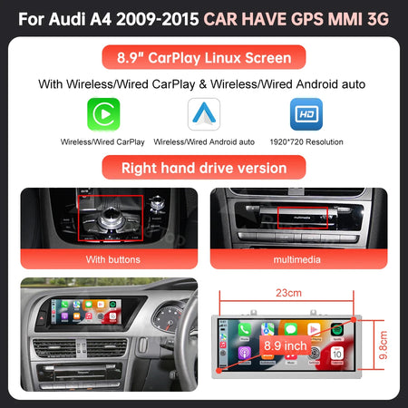 RoadTop 1920x720 Wireless CarPlay &ndash; Airplay Mirror Link