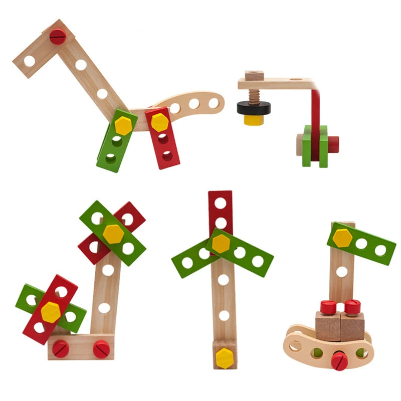 Wooden Nut Screw Disassembly Toy Set &ndash; Fun DIY Playtime