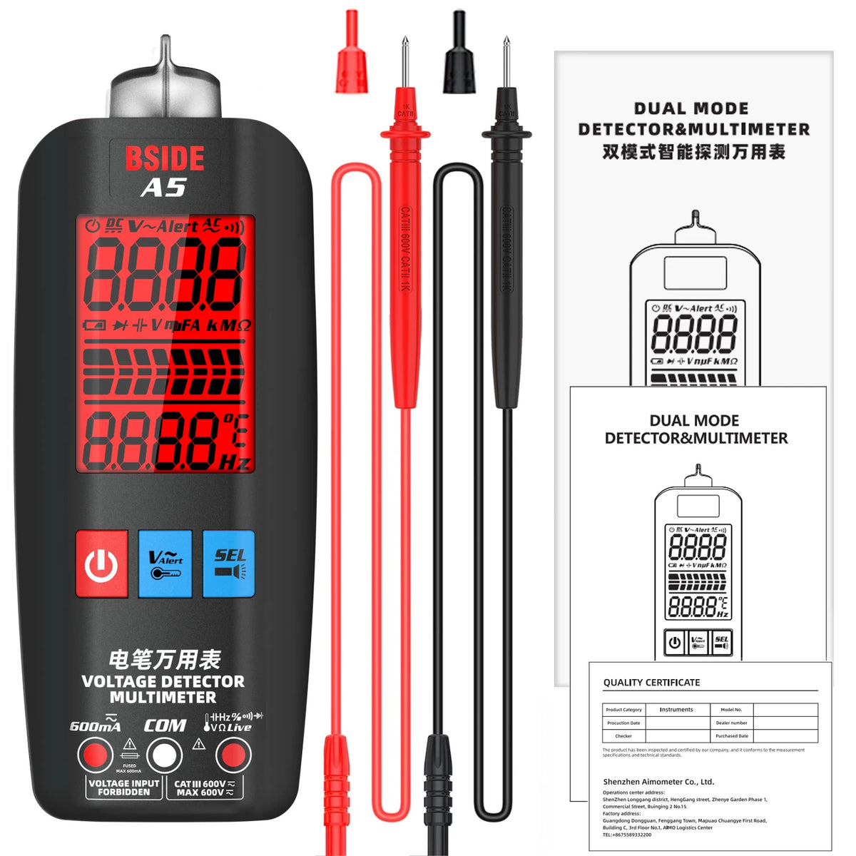 BSIDE A5 A5X Voltage Tester &ndash; Non Contact Voltage Detector A5NOCASE / CHINA