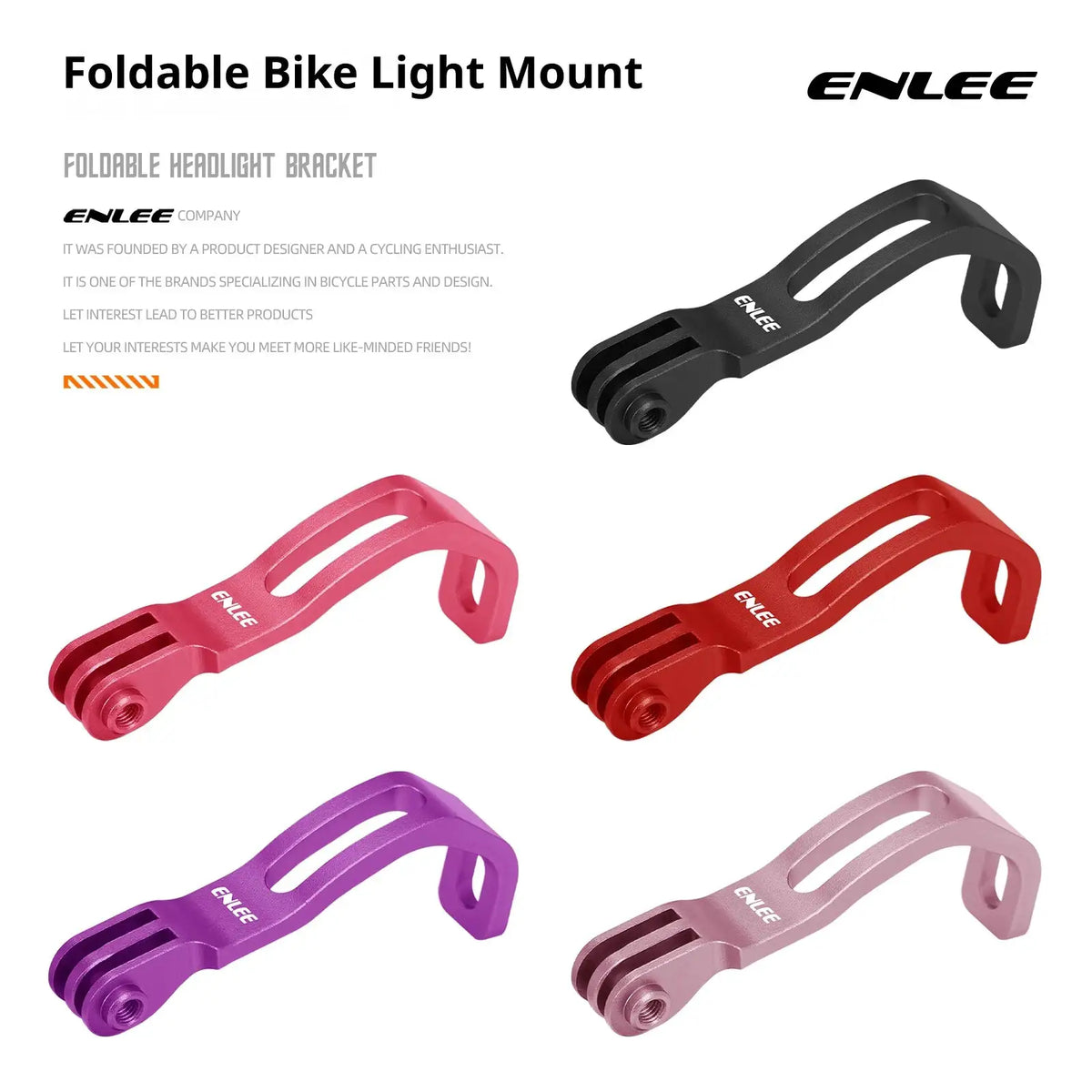 ENLEE Front Fork Light Holder Adjustable Aluminum Alloy Bracket For GOPRO Sport Camera Lamp Mount Stand Bike Accessories by InterCyprus Trading Ltd