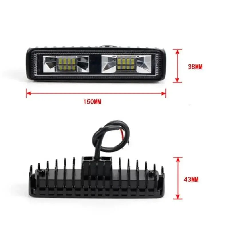 36W 12V-24V LED Work Light Spotlights - Pair for All Vehicles