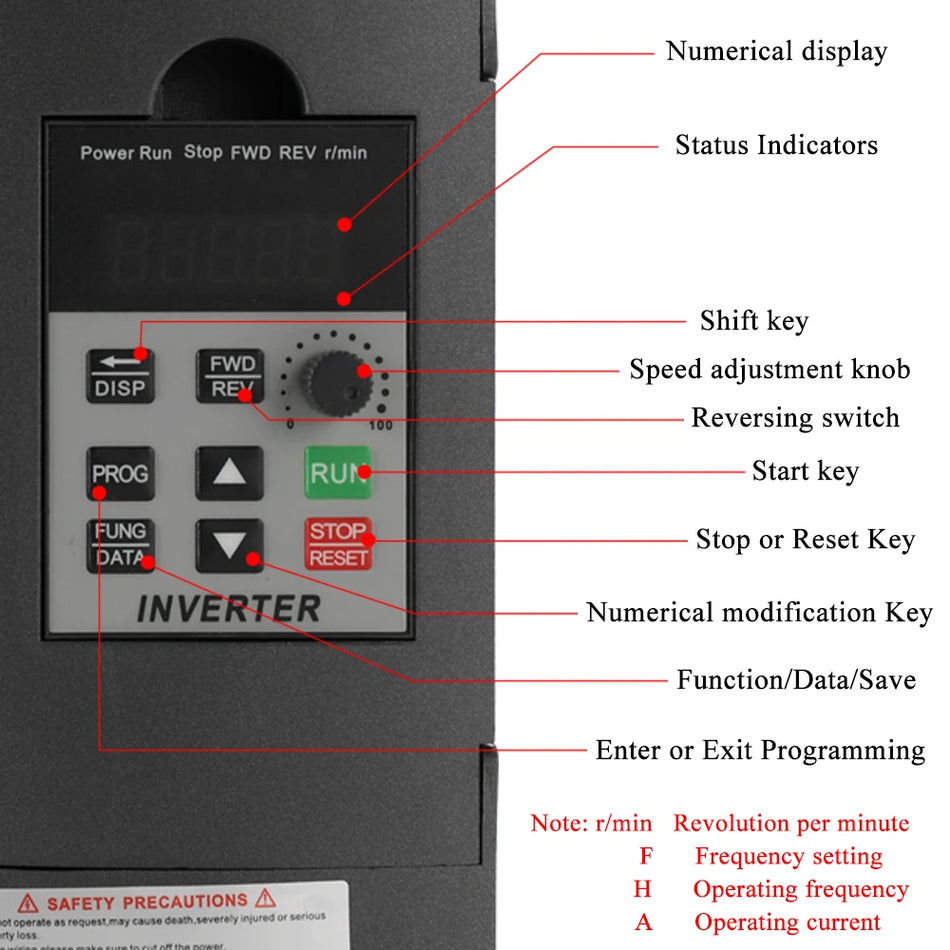 AT1-2200S VFD 2.2KW Azionamento Motore 220V Inverter Monofase