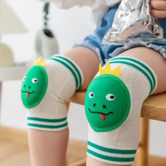 Summer Children Knee Pads - Cotton Anti-Slip Protection green