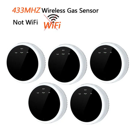 ZUIDID GS20 433MHz Gas Leak Detector &ndash; 80dB Alarm System 5pcs Gas Sensor