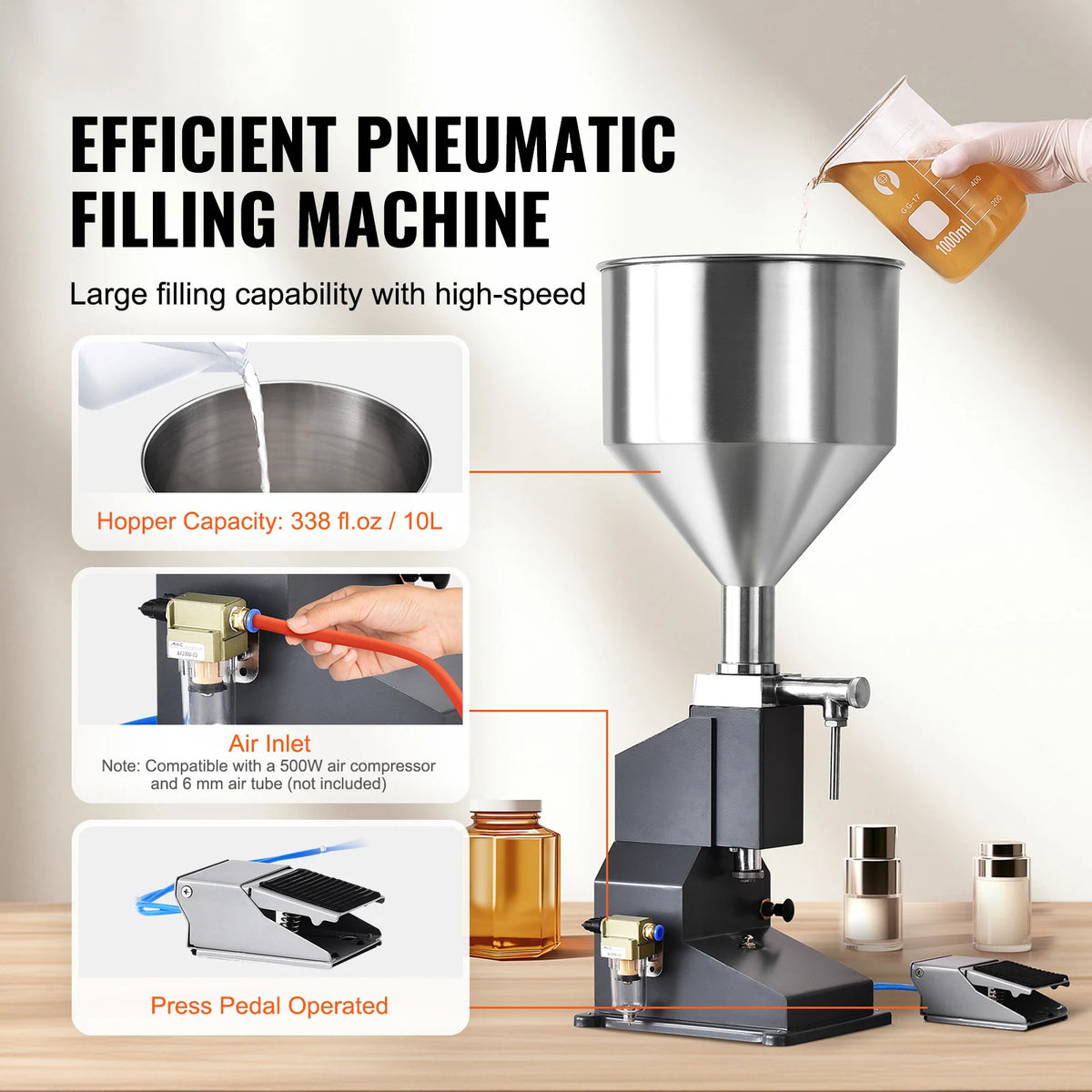 SucceBuy A02 5-50ml Pneumatic Manual Liquid Filling &ndash; Pedal
