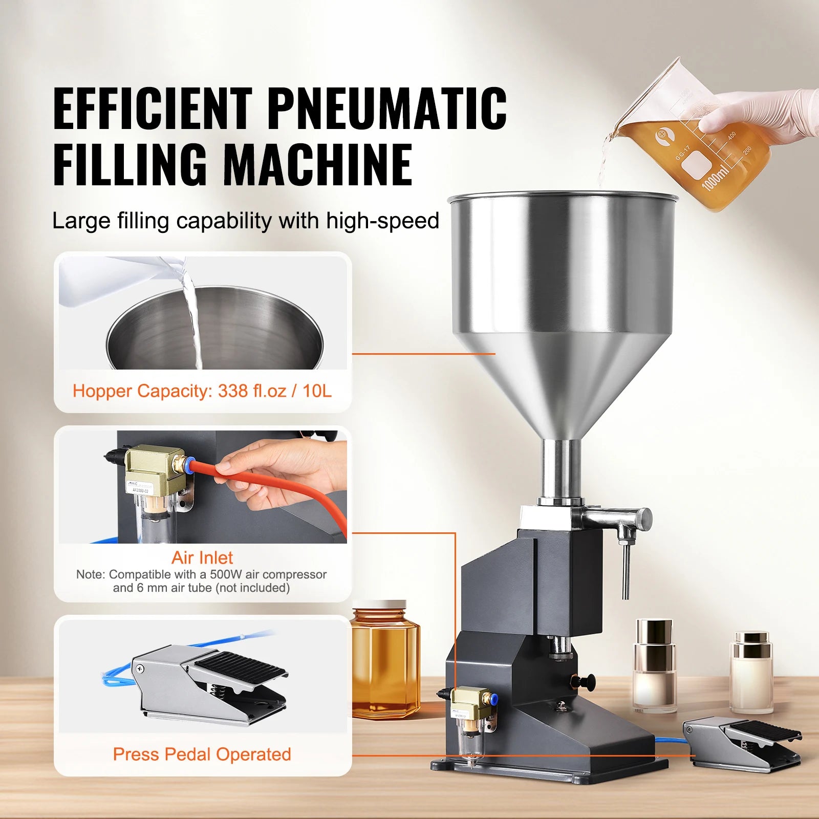 SucceBuy A02 5-50ml Pneumatic Manual Liquid Filling &ndash; Pedal
