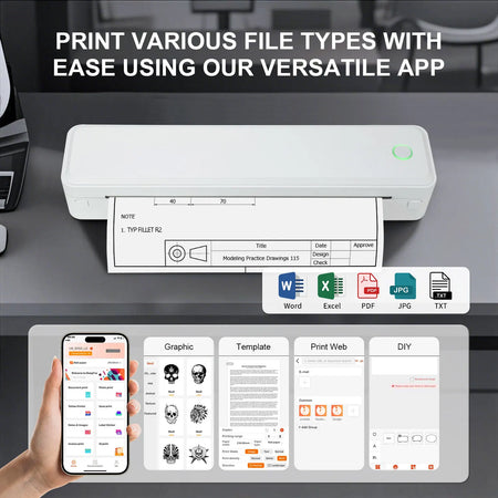 Hztz Portable Bluetooth Thermal Printer &ndash; Tattoo Printing