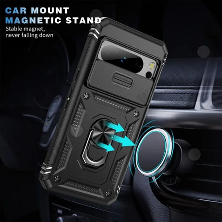 Heavy Duty Armor Case with 360 Degree Rotating Kickstand for Google Pixel 9A, 9, 8, 7 Pro, 8A, 7A, 6A - Shockproof Protective Cover