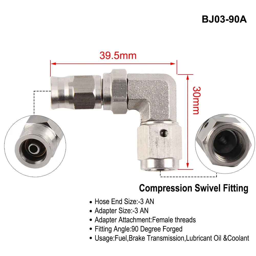 Stainless Steel Hydraulic Brake Banjo Fitting With AN3 M10x1 For Motorcycles by InterCyprus Trading Ltd