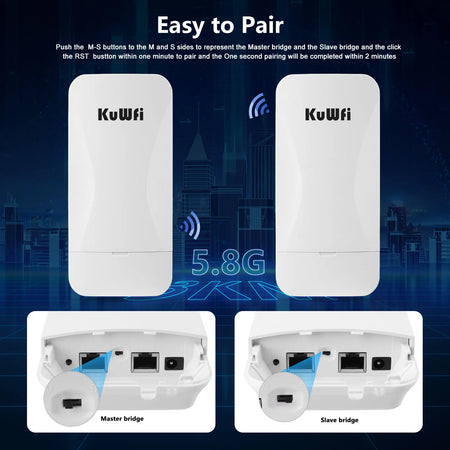 KuWFi 2KM Outdoor CPE &ndash; Ultra Long Range 900Mbps 5GHz