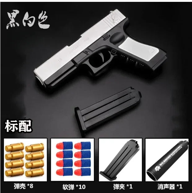 Newest Shell Ejecting  Airsoft Pistol Soft Bullet Toy Gun Weapon Children Armas Shoot Outdoor Game Boys gift C