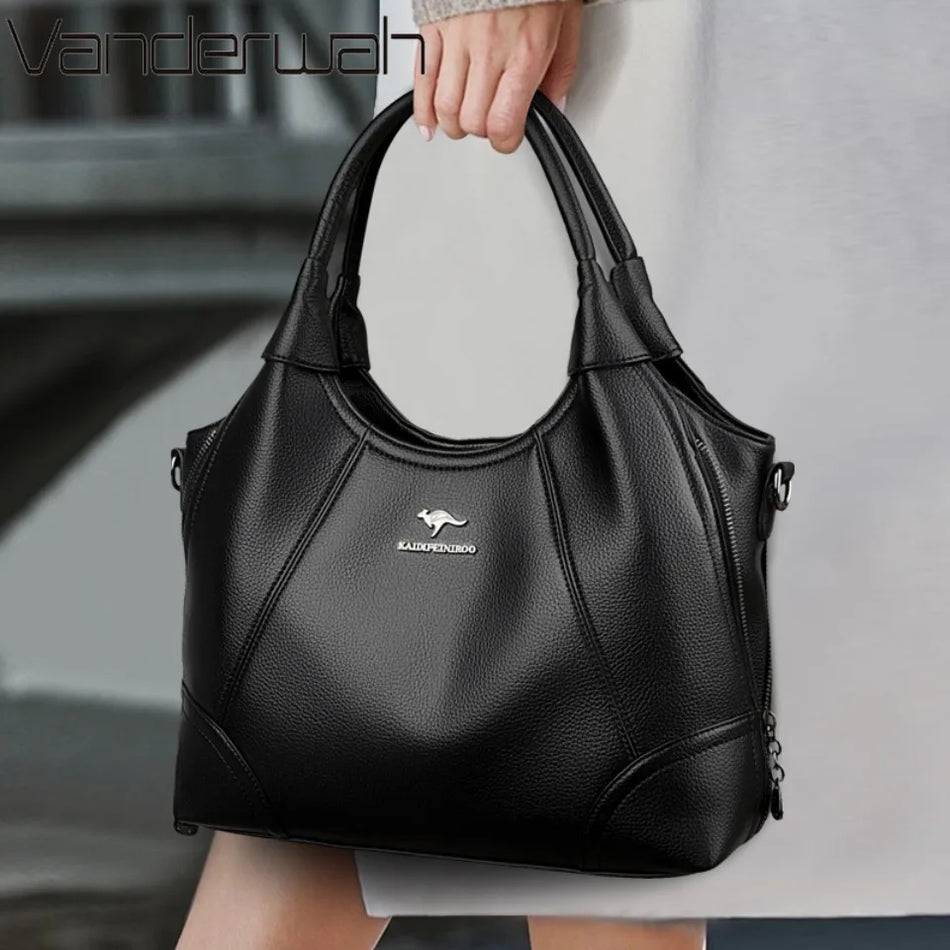 Genuine Brand Luxury Soft Leather Handbags for Women, Crossbody Tote with Top Quality Leather and Spacious Interior