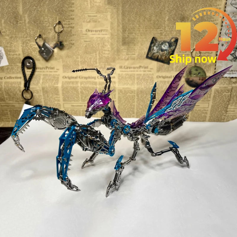 Gör-det-själv metall 3D mekanisk bönsyrsa kit för visning