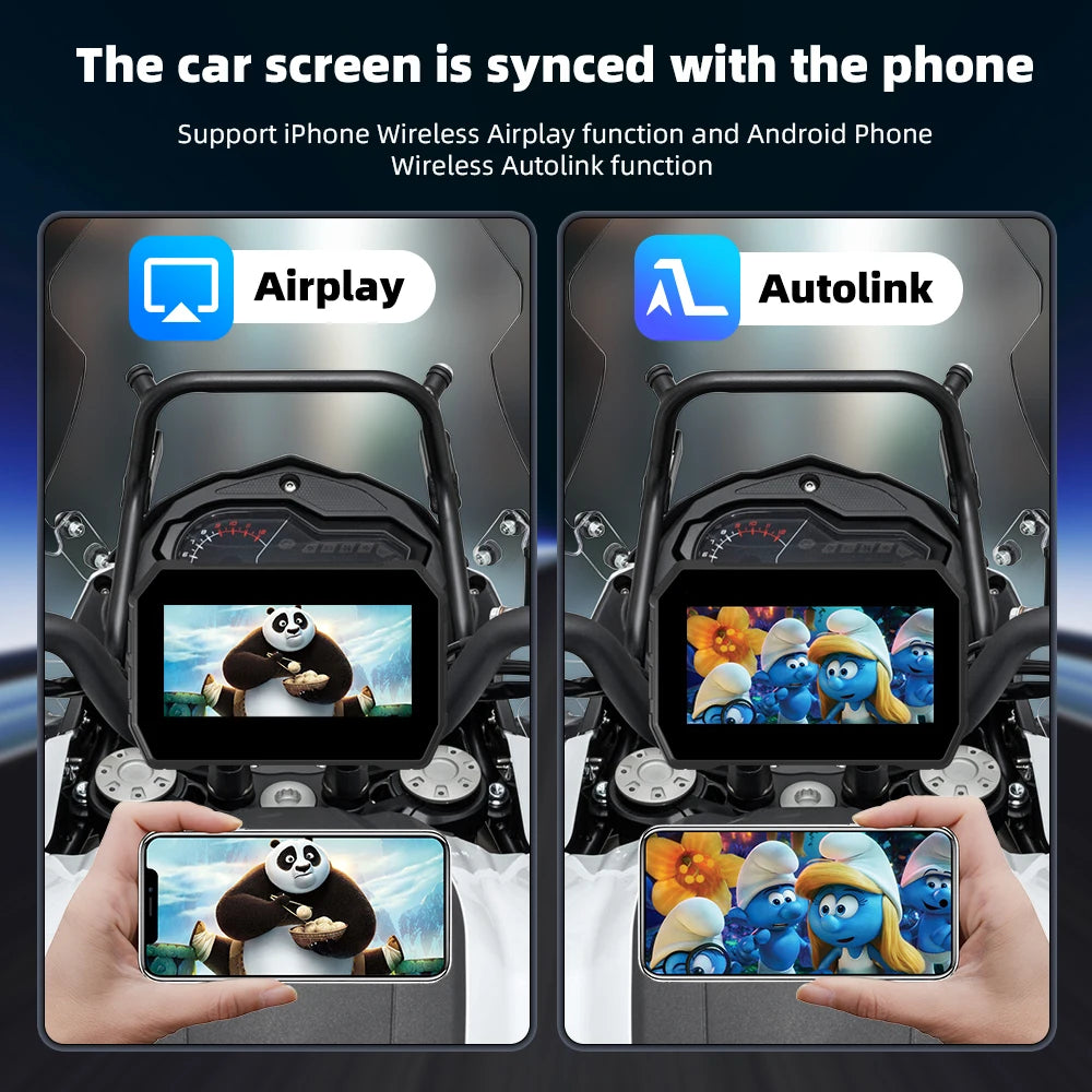 EVKEY Carplay Display Screen &ndash; Portable 5 Inch Motorcycle GPS Navigation