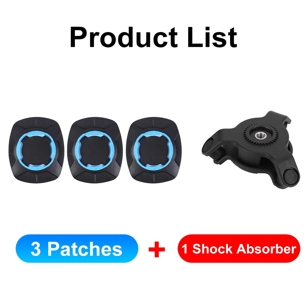 QUAD-LOCK Motorcycle Bike Phone Holder &ndash; 360 Degree Rotatable Navigation Support 4PCS Blue