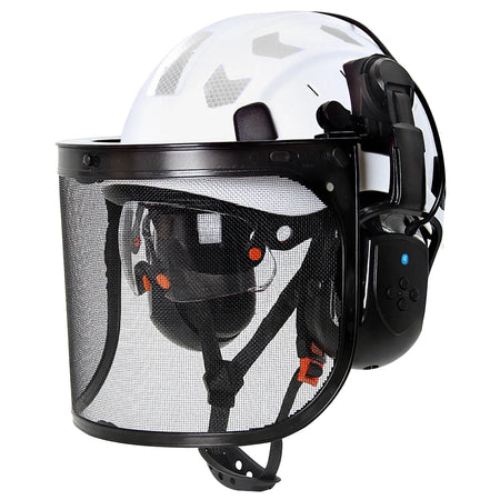 SF06 Forestry Safety Helmet &ndash; Bluetooth 5.0 Goggles Earmuffs White Set