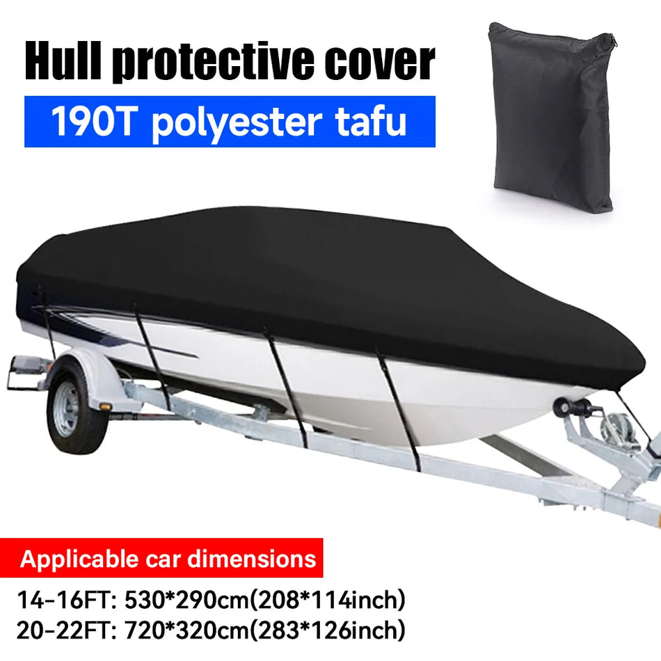 Bootabdeckung Anti-UV wasserdicht für 14 bis 22 Fuß Boote 190T Stoff