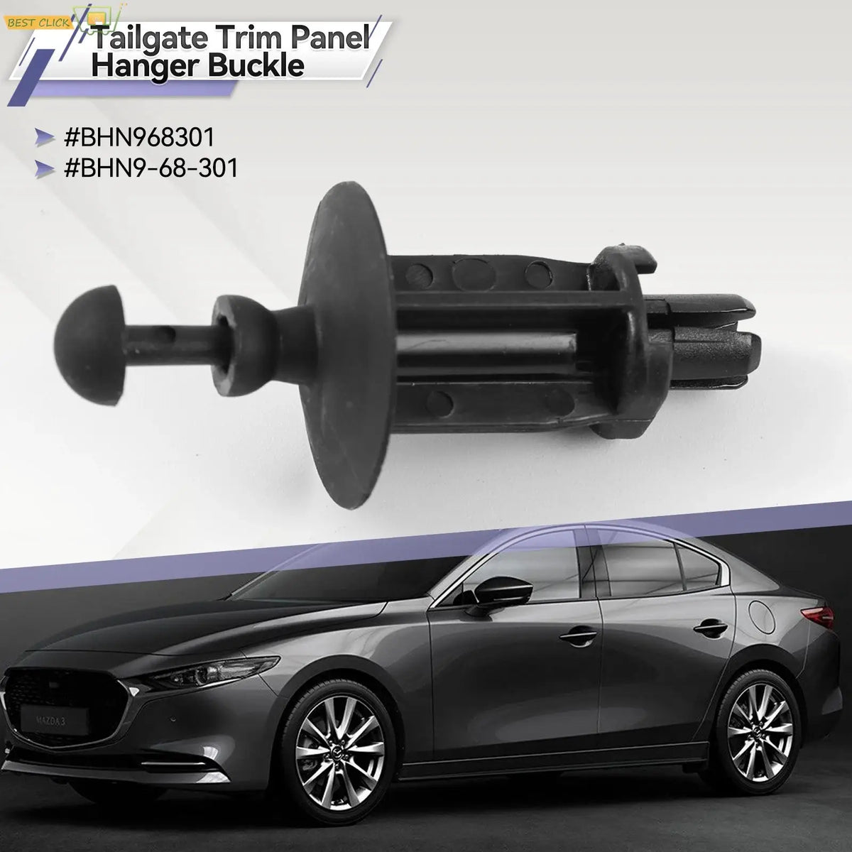 For Mazda 3 BM CX-3 CX-30 Tailgate Trim Panel Hanger Buckle BHN9-68-301 Parcel Shelf Retainer Clip OEM Replacement by InterCyprus Trading Ltd