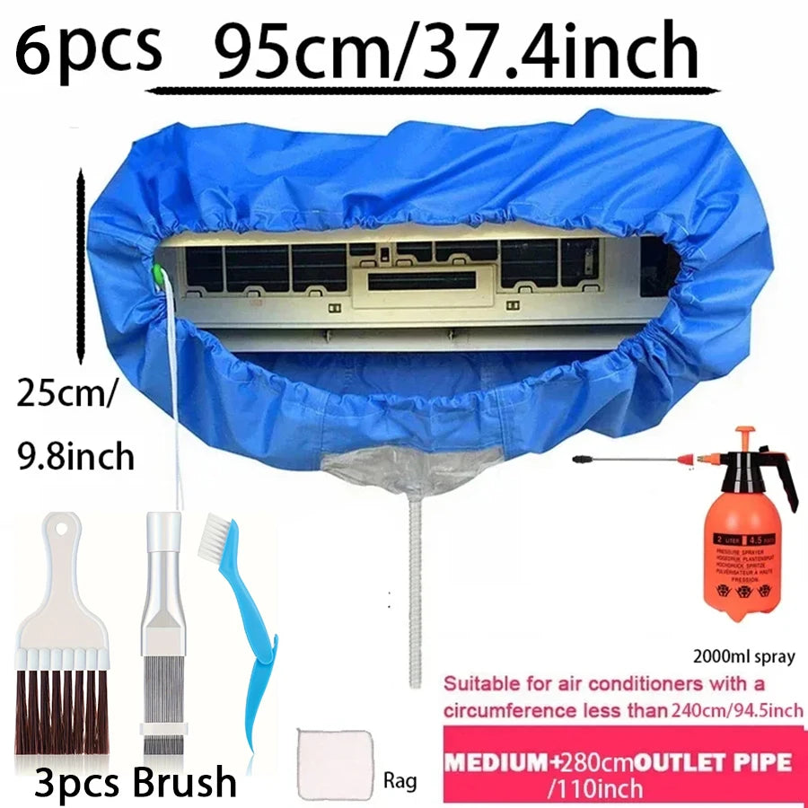 24000-36000 Btu Air Conditioning Cleaner Kit with Waterproof Cover 6pcs 9000-18000 btu