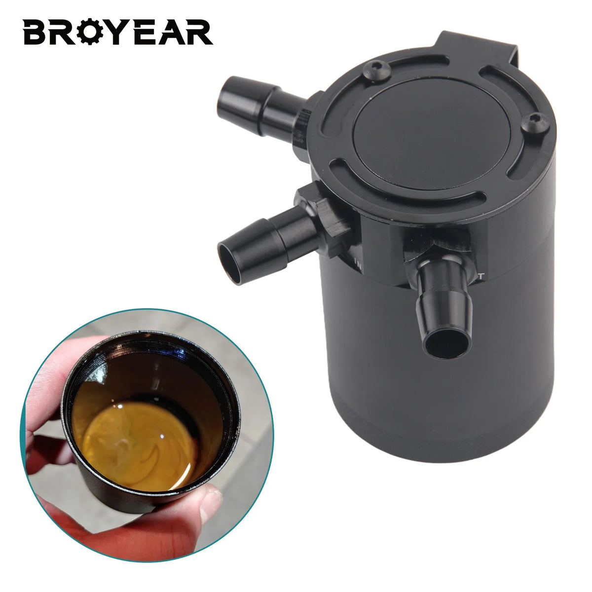 Aluminum Baffled Oil Catch Can With 3 Ports, Universal 180ml Tank by InterCyprus Trading Ltd