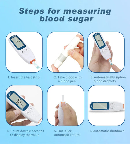 IDEABEL Blood Glucose Meter Glucometer &ndash; With 50 Strips