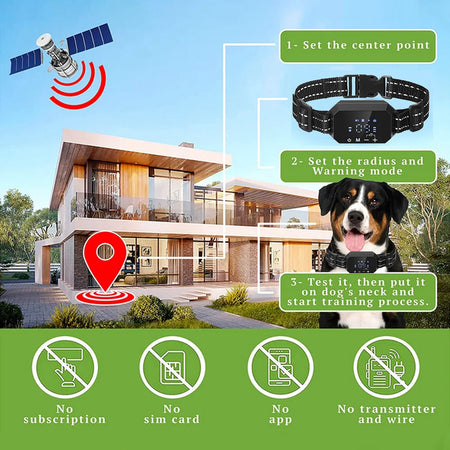 GPS Wireless Dog Fence &ndash; Long Range 100-3300 Ft Range