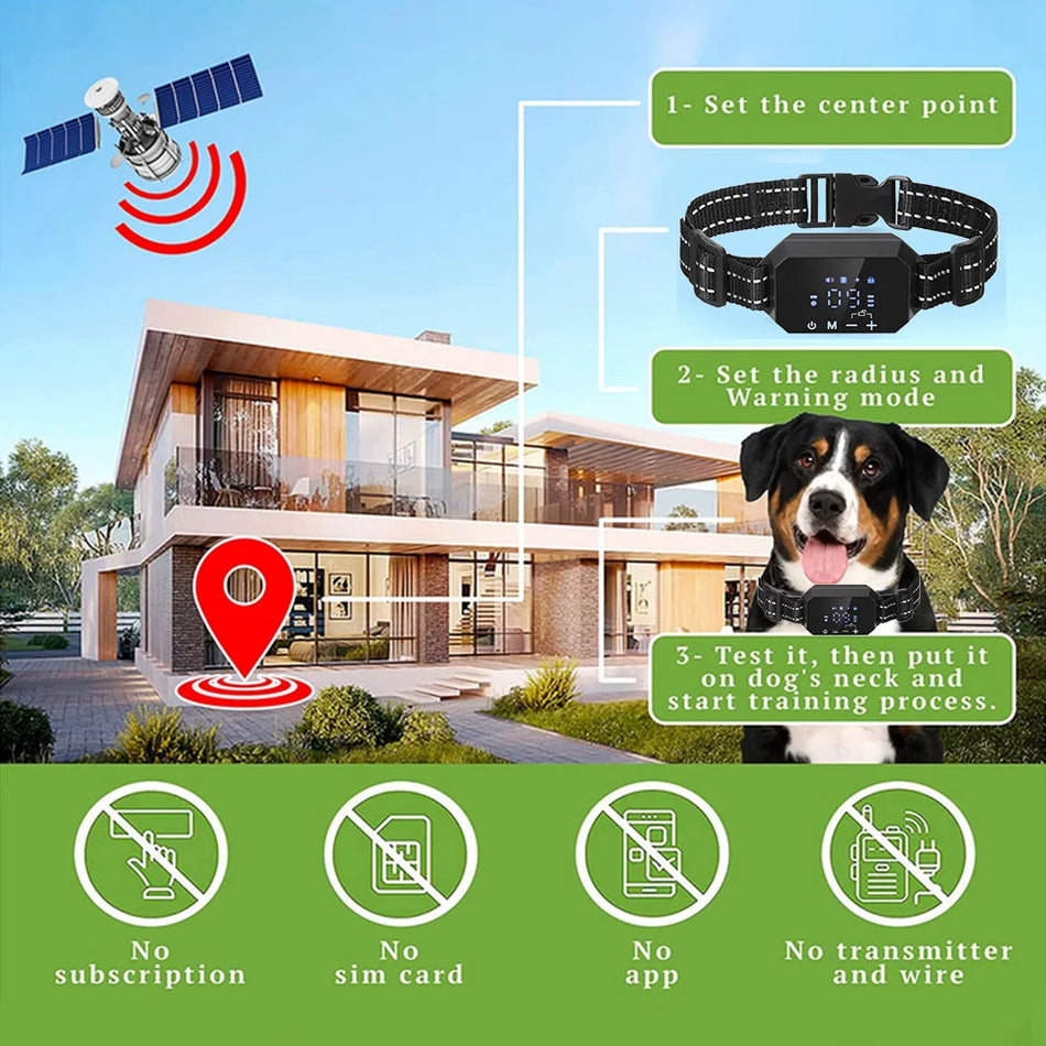 GPS Wireless Dog Fence &ndash; Long Range 100-3300 Ft Range