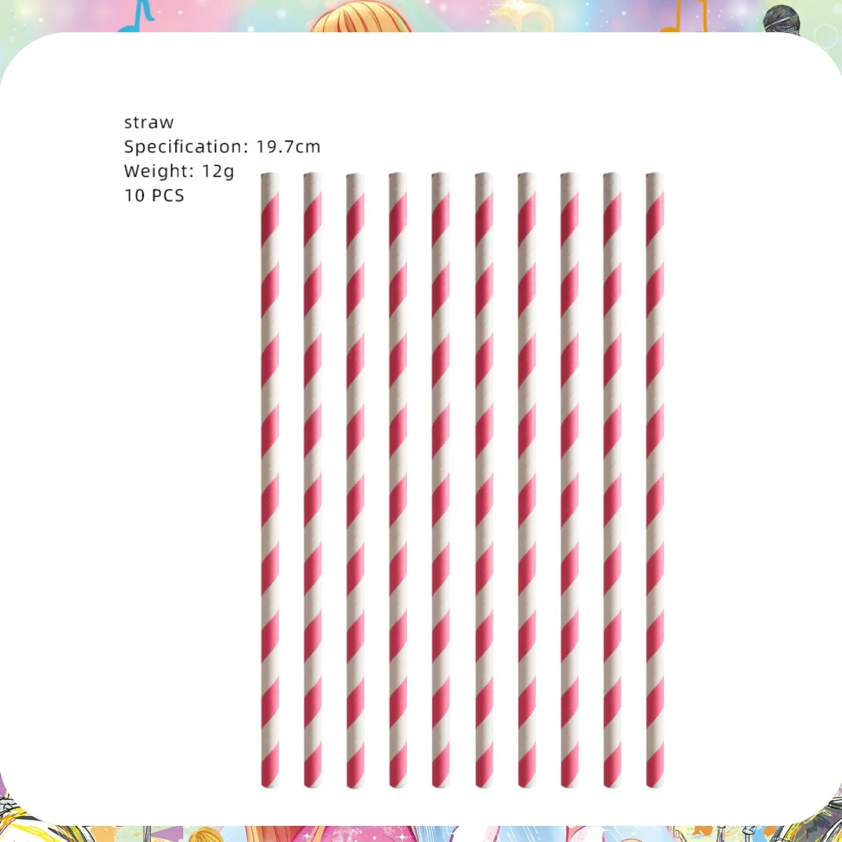Taylor Swift Birthday Party Decoration Set - Disposable Tableware &amp; Supplies Straw-10pcs