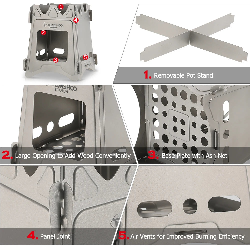 Tomshoo Titanium Stove &ndash; Portable Folding Wood Burner