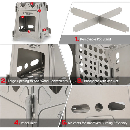 Tomshoo Titanium Stove &ndash; Portable Folding Wood Burner