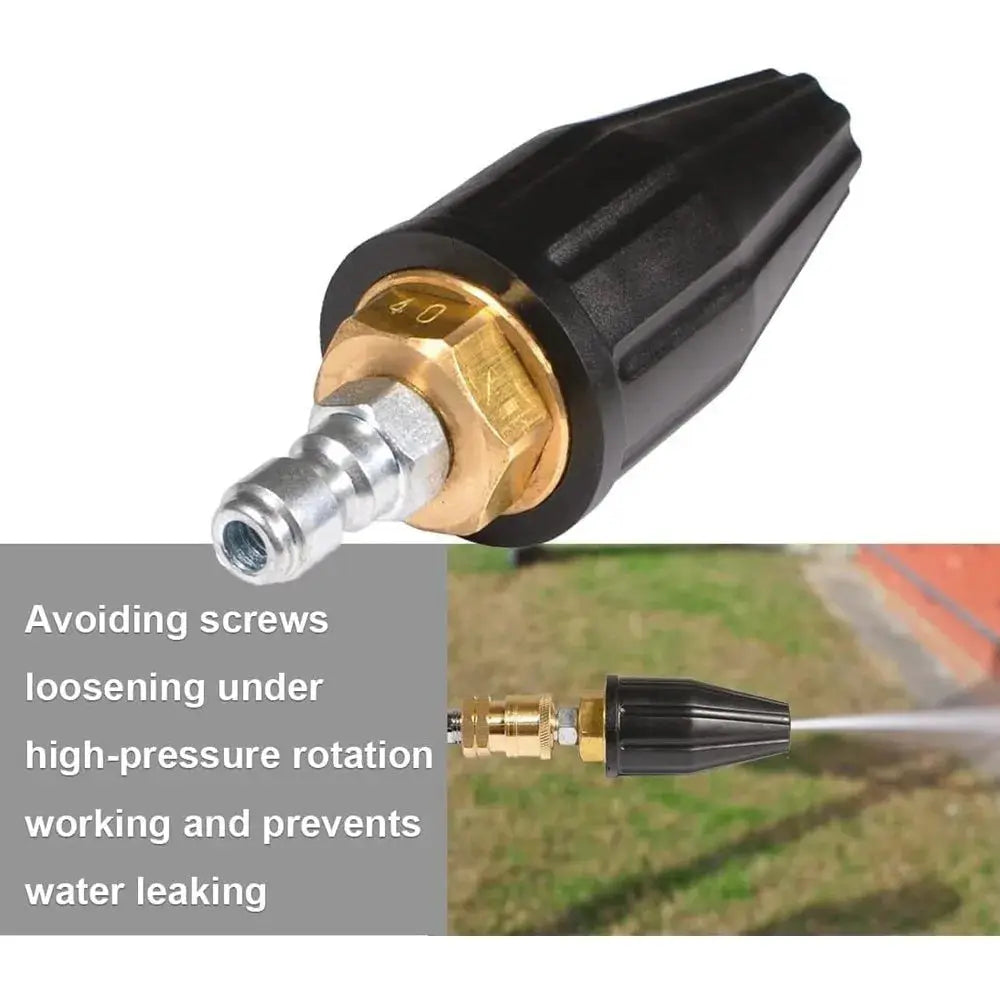 Turbo Nozzle for Pressure Washer 360° Rotating with 1/4" Quick Connector, 3600 PSI, Orifice 2.5/3.0/3.5/4.0 GPM by InterCyprus Trading Ltd
