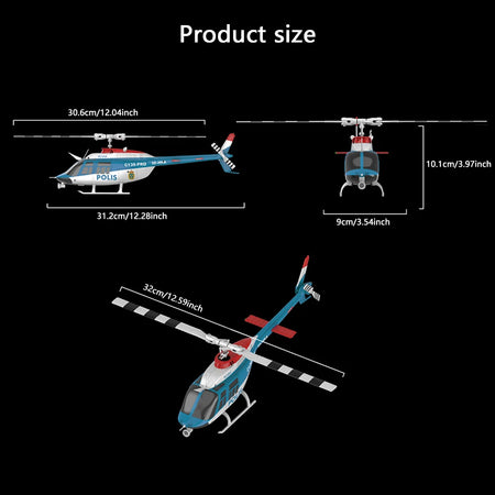 C138 PRO 6CH RC Helicopter &ndash; Gyro Stabilized Flight