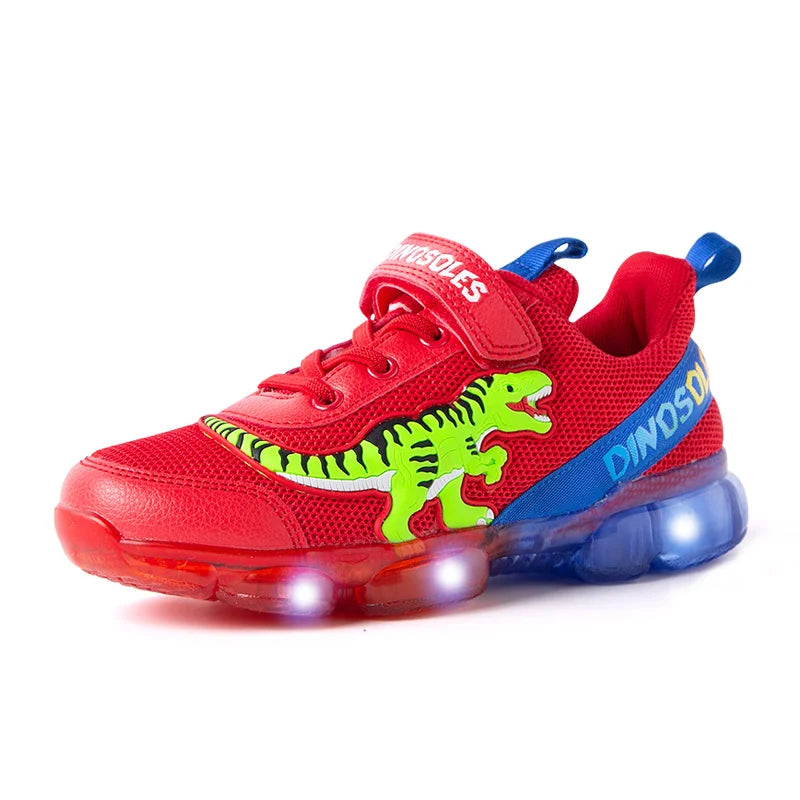 EXDINO T-Rex LED Light Up Sneakers for Boys (2-9Y)
