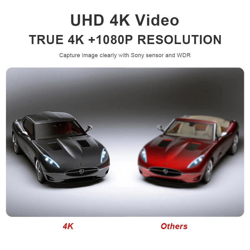 ACCEO 4K Dash Cam WIFI Car DVR - Dual Lens 24H Monitor
