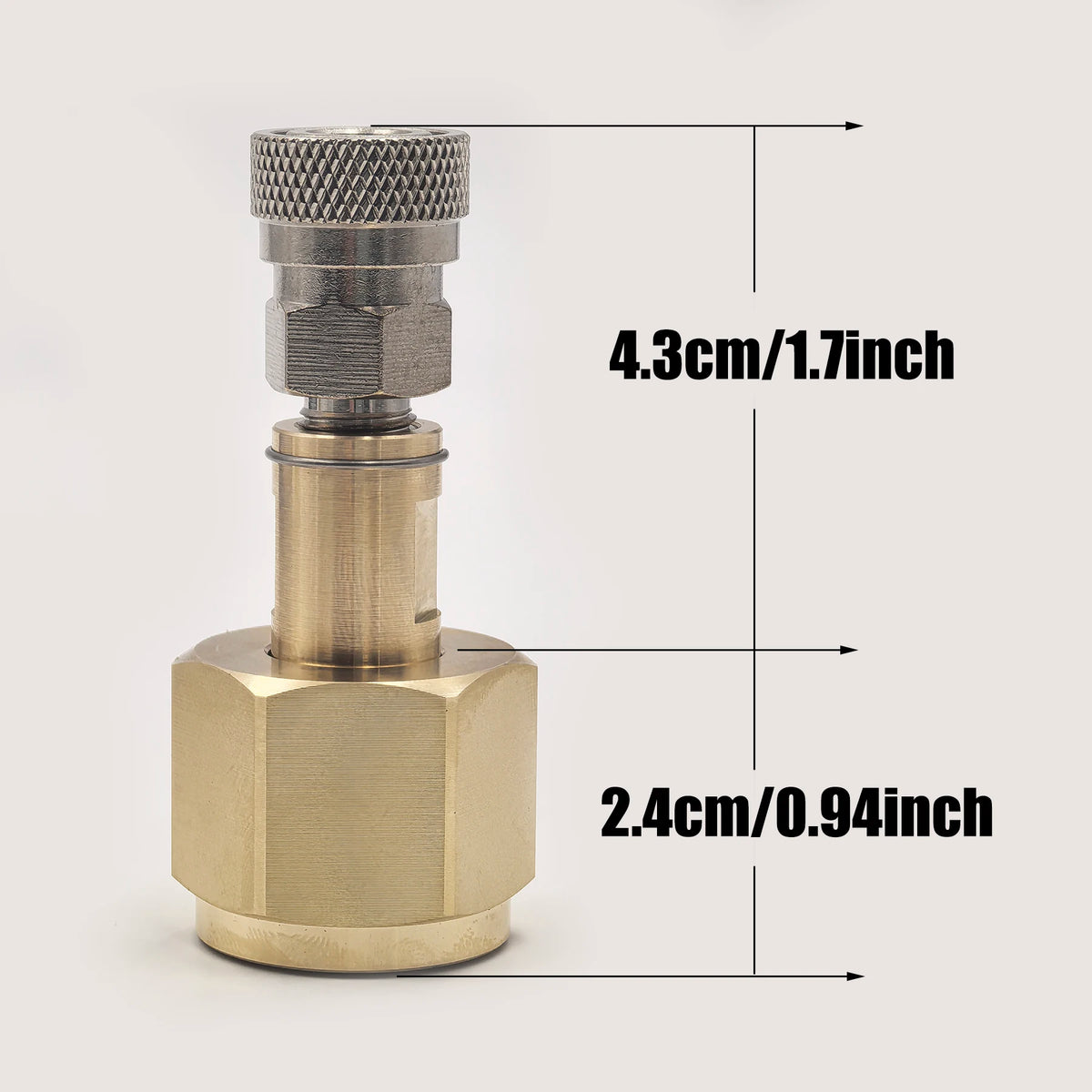 CO2 Tank CGA320 Fitting 8mm Quick Disconnect - Solid Copper