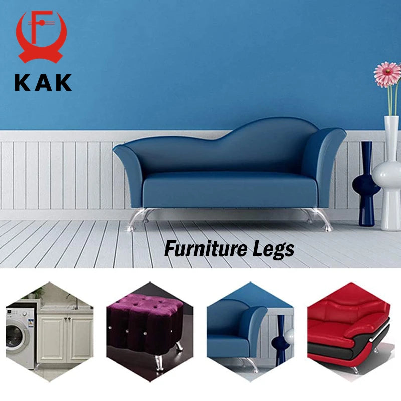 Набор металлических ножек для мебели KAK яркий хром 4 шт. 11 см стол