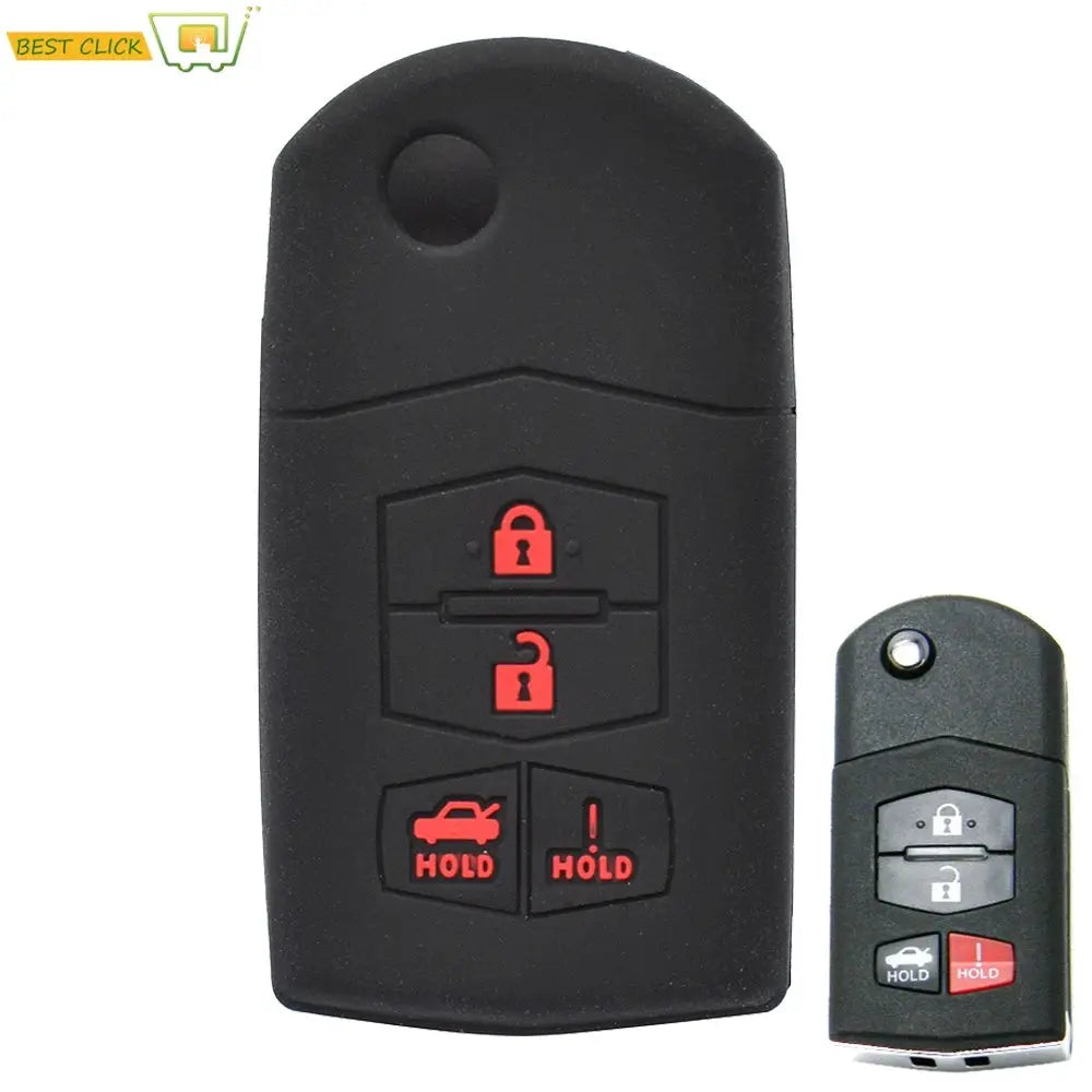 4 Buttons Silicone Car Key Case For Mazda 3 6 RX-8 MX5 MX-5 Miata MPV SPEED3 2010 2011 2012 2013 Cover Remote Fob Shell Sleeve by InterCyprus Trading Ltd